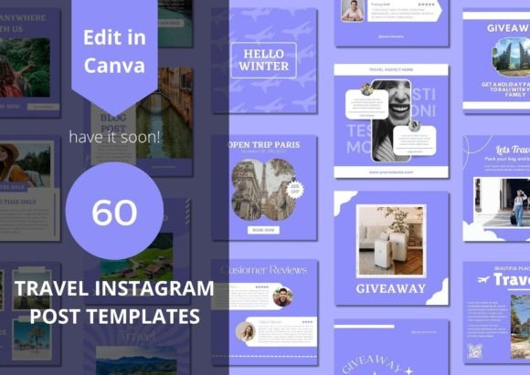 Download 60 Travel Social Media Canva Templates - Social Collection