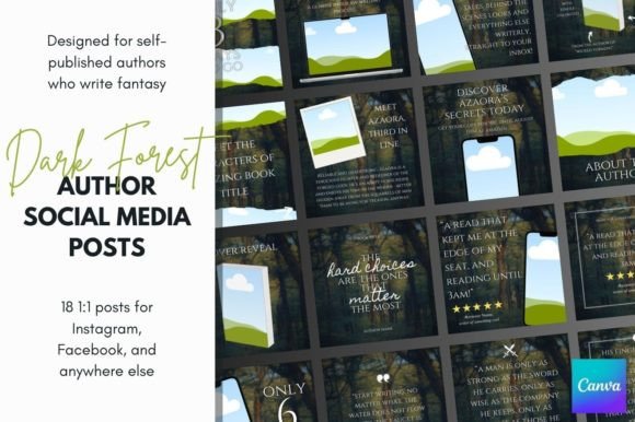 Download Fantasy Author Social Media Canva Files - Social Collection