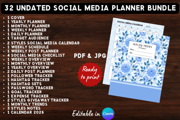 Download Printable Social Media Planner Bundle - Social Collection
