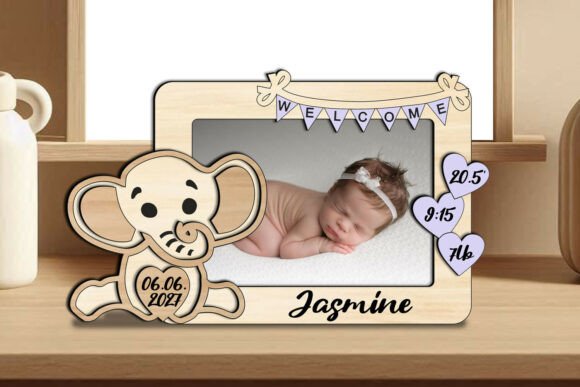 Download Elephant Baby Photo Frame Board Newborn - Photo frame Collection