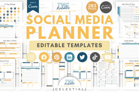 Download Social Media Planner Canva Templates |CE - Social Collection