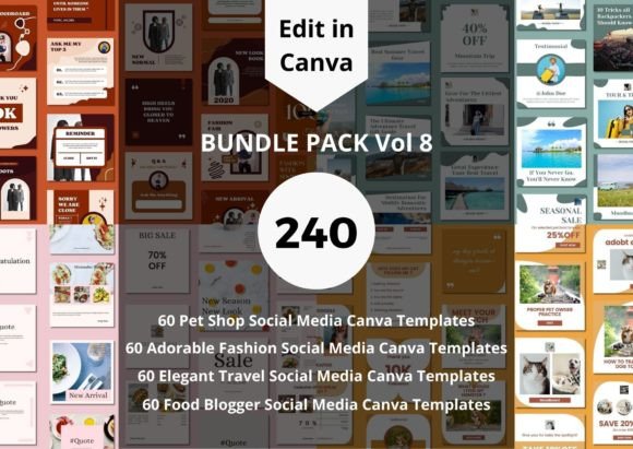 Download 240 Social Media Canva Templates Bundle - Social Collection