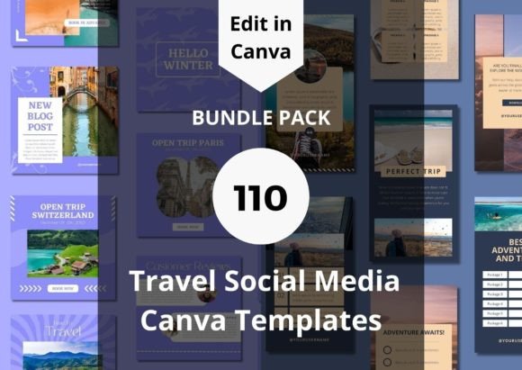 Download 110 Travel Social Media Canva Templates - Social Collection