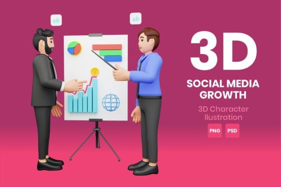 Download Social Media Growth 3D Character - Social Collection