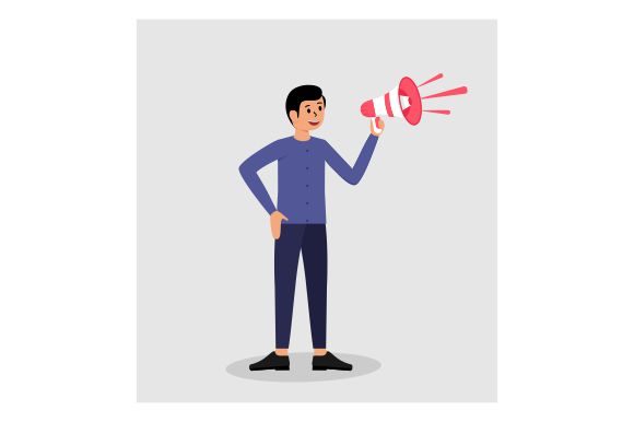 Download Man with Megaphone for Marketing , Promo - Phone Collection