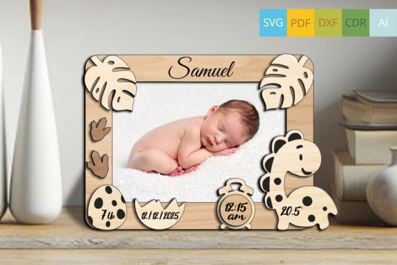 Download Dino Baby Photo Frame Board Newborn SVG - Photo frame Collection