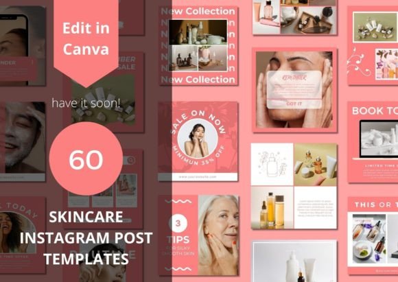 Download 60 Skincare Social Media Canva Templates - Social Collection